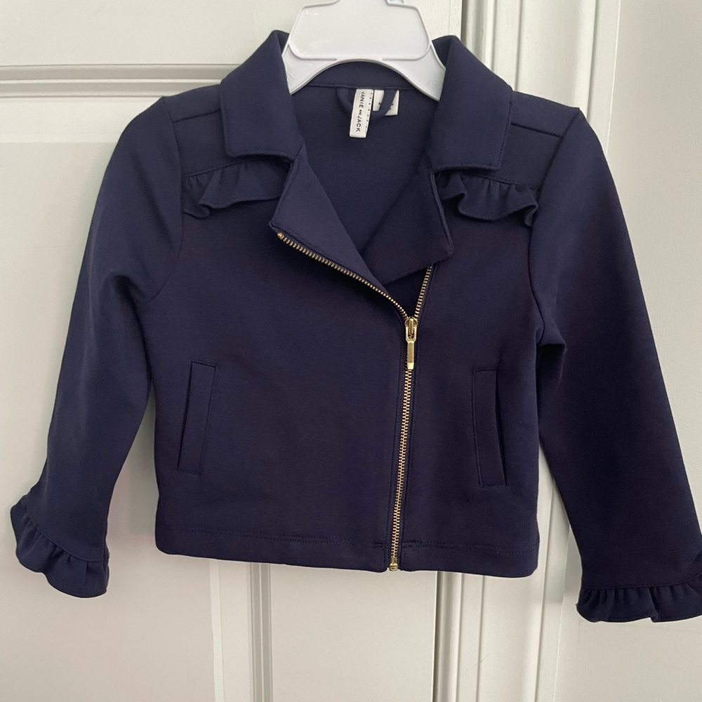 Janie and Jack Navy Blazer with Gold Zipper